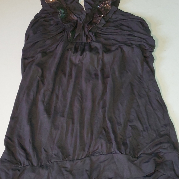 NEW Express grey M sparkle halter tank top - Picture 3 of 6